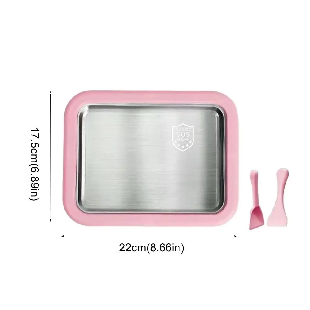 304 Stainless Steel Ice Cream Roll Maker with Shovel Deepened Sorbet Maker Rectangular Freezing Yogurt Maker Refrigerator