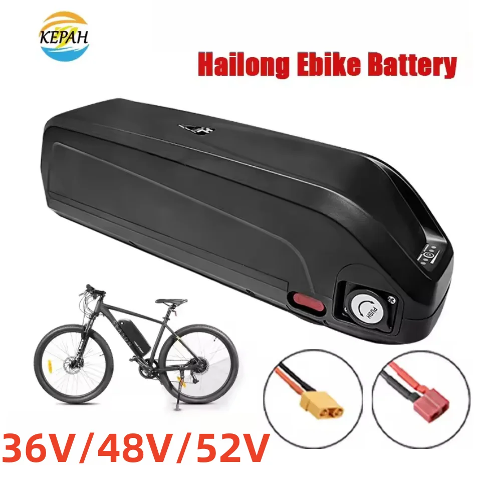 36V 48V 52V Hailong Ebike Battery with Charger Full Capacity 50Ah 60Ah 70Ah Anti-thief 18650 Electric Bike Lithium Battery Pack