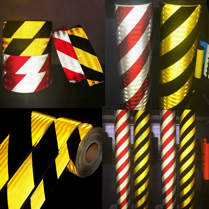 Reflective Tape Strip Car Sticker Iuminous Tape Reflective Material Film Paint Warning Sticker Caution Tape Reflex Multi Color