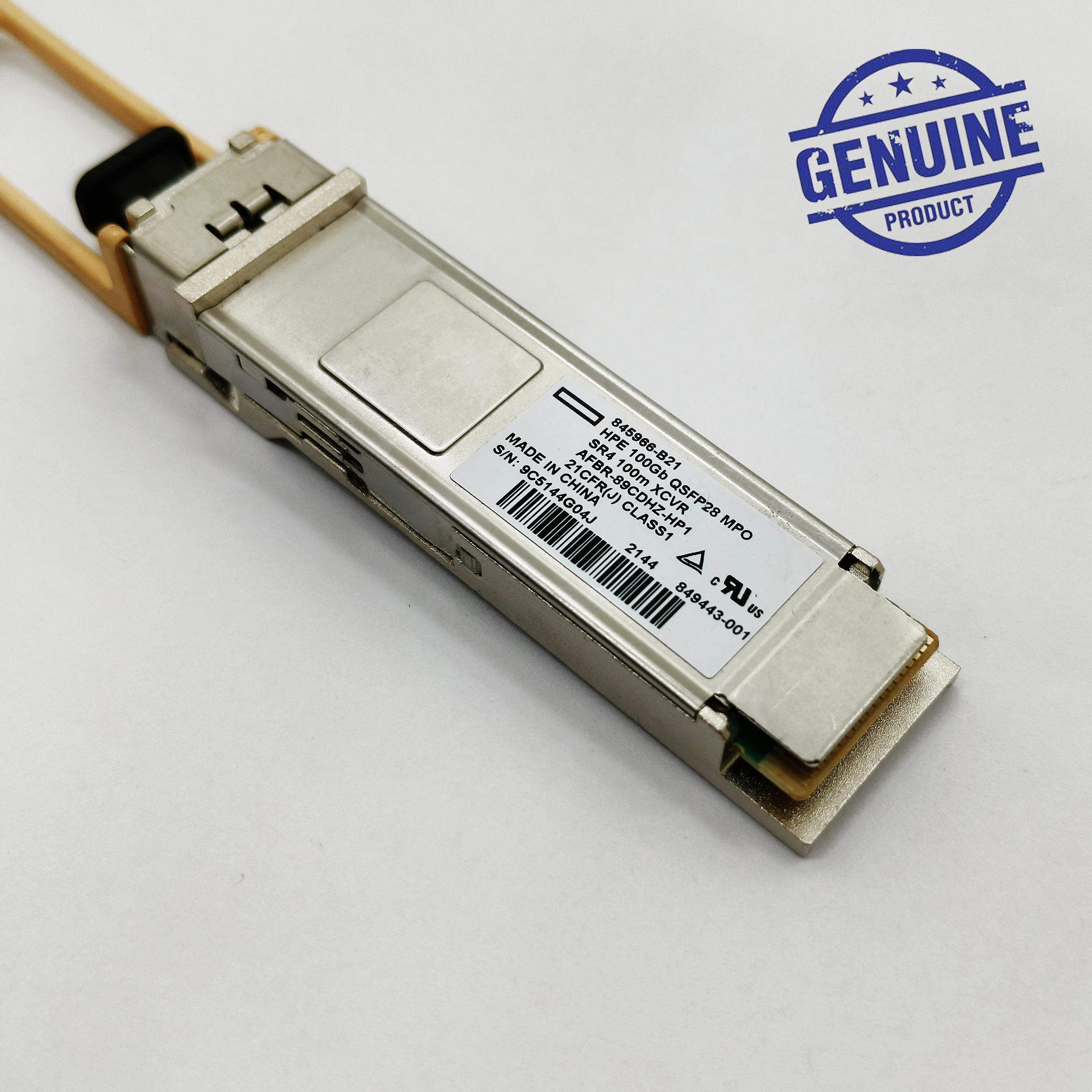 

Genuine For HPE Network 845966-B21 100GB QSFP28 MPO SR4 100M XCVR AFBR-89CDHZ-HP1 Preowned Transceiver Optical Module