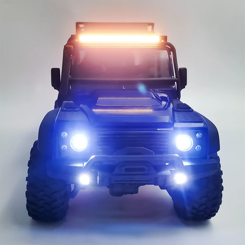 YEAHRUN RC Car Roof Light Headlights Taillights LED Lights Bar Spotlight for 1/18 RC Micro Crawler TRX4M Defender Parts