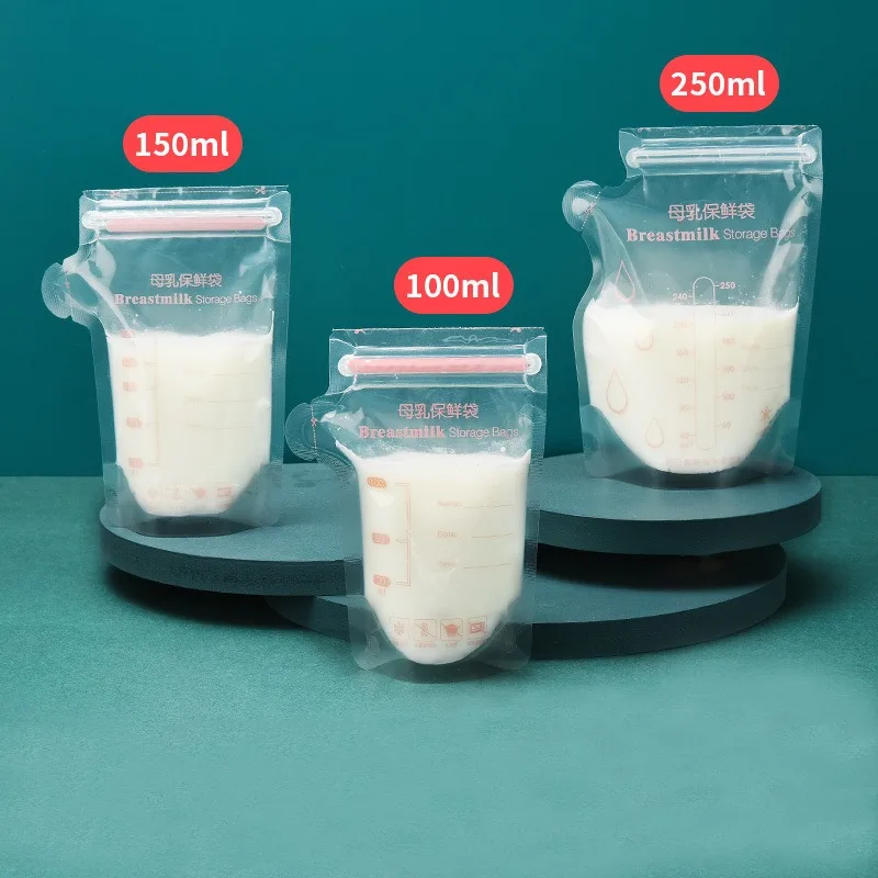 

30 Pcs 100/150/200/250ml Breast Milk Storage Bag Disposable Milk Freezer Bag BPA Free Multiple Capacity Baby Food Bags