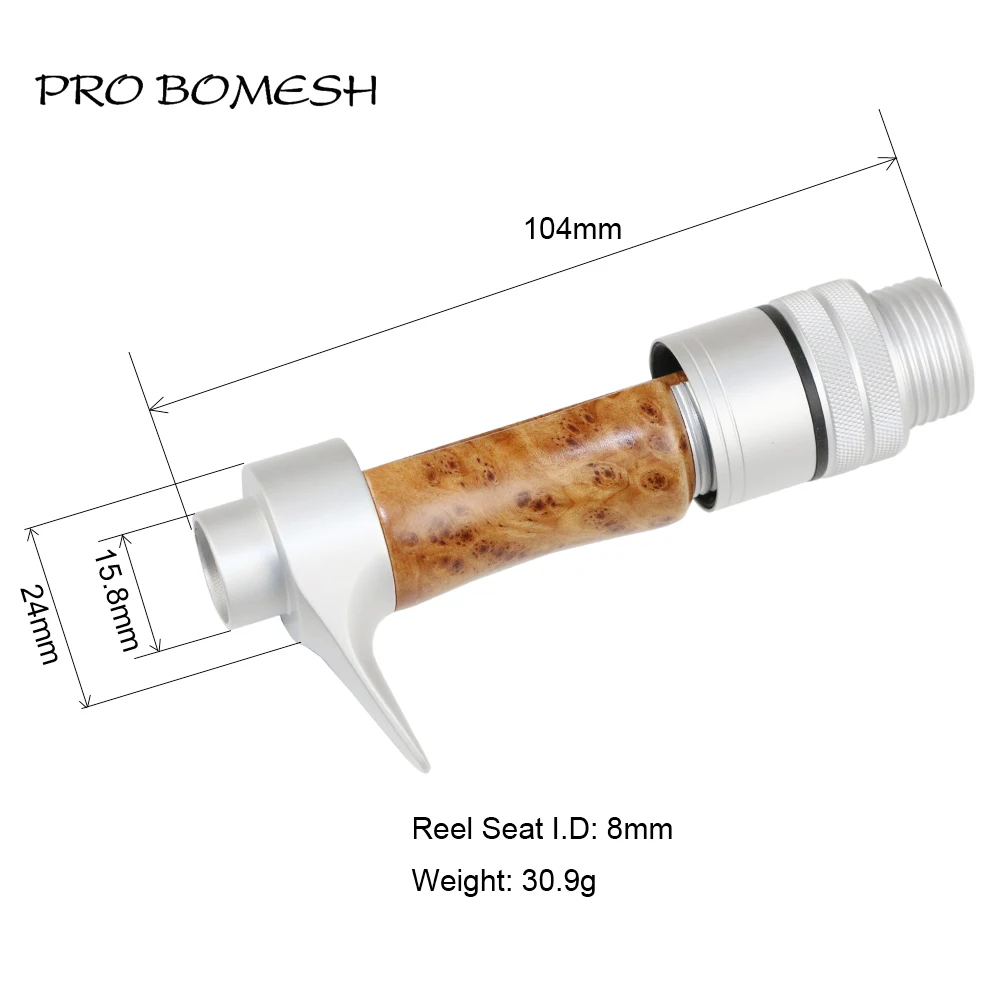 Pro Bomesh 1Pcs 28.4g 30.9g Wood Spinning Reel Seat Casting Reel Seat DIY Fishing Rod Building Component Accessory
