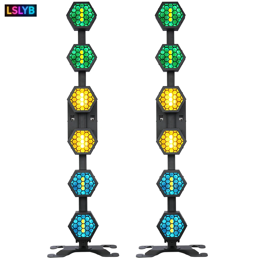 

2pcs/set 300w Retro Flash Lights RGB+6Golden Yellow Cob Stage Light DMX DJ Lighting Stage Light Effect For Party Disco Strobe