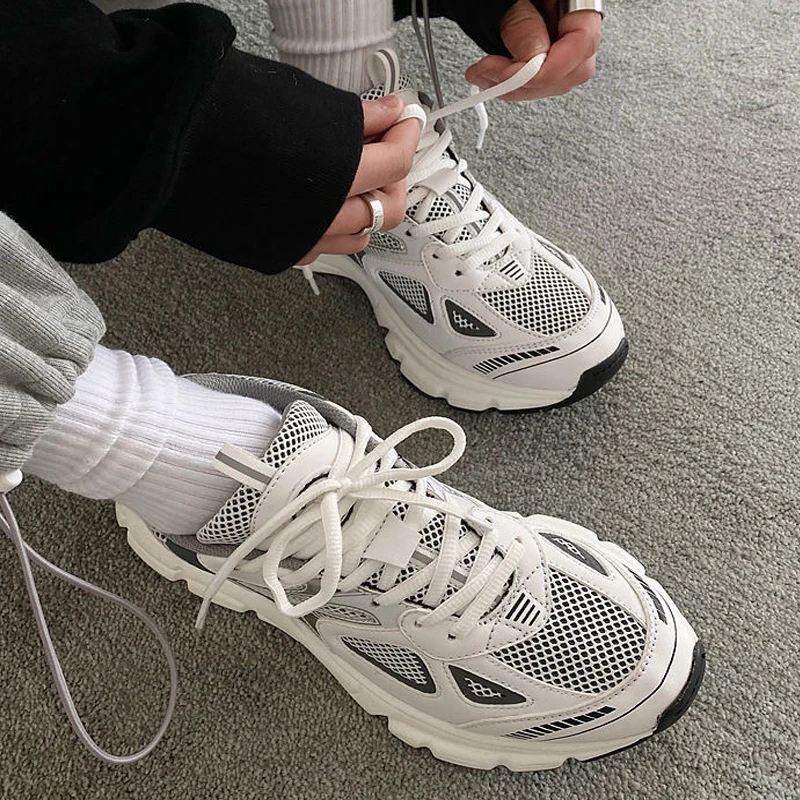 Luxuriöse Chunky Sneakers für Damen 2025 Frühling Atmungsaktive Schuhe für Herren Sport Laufen Freizeit Damen Fitness Schuhe – Detail 7
