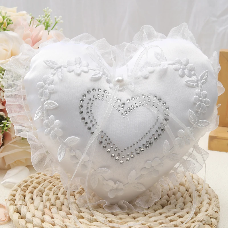 1PC Heart Shaped Ring Holder Ring Setting Ring Cushion Wedding Ring Bearer Pillow Tealight Candle Holder Party Supplies Romantic