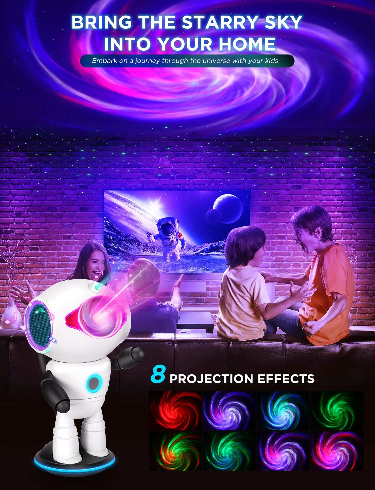 Kids Star Projector Night Light With Remote Control 360 Adjustable Design Astronaut Nebula Galaxy Atmospher Lighting Children