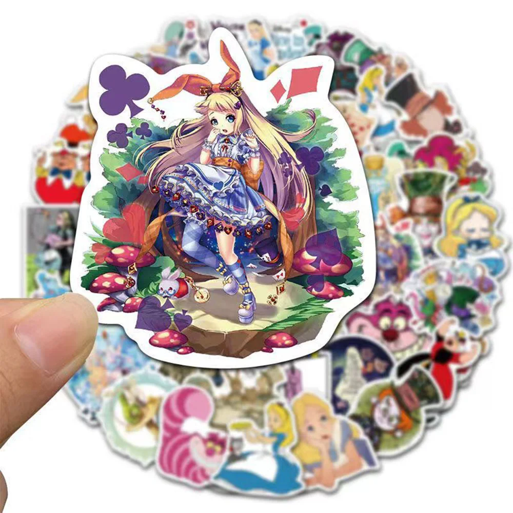 

10/30/50pcs Disney Anime Alice in Wonderland Stickers Funny Cartoon Graffiti Decals Scrapbook Phone Luggage Sticker Decoration