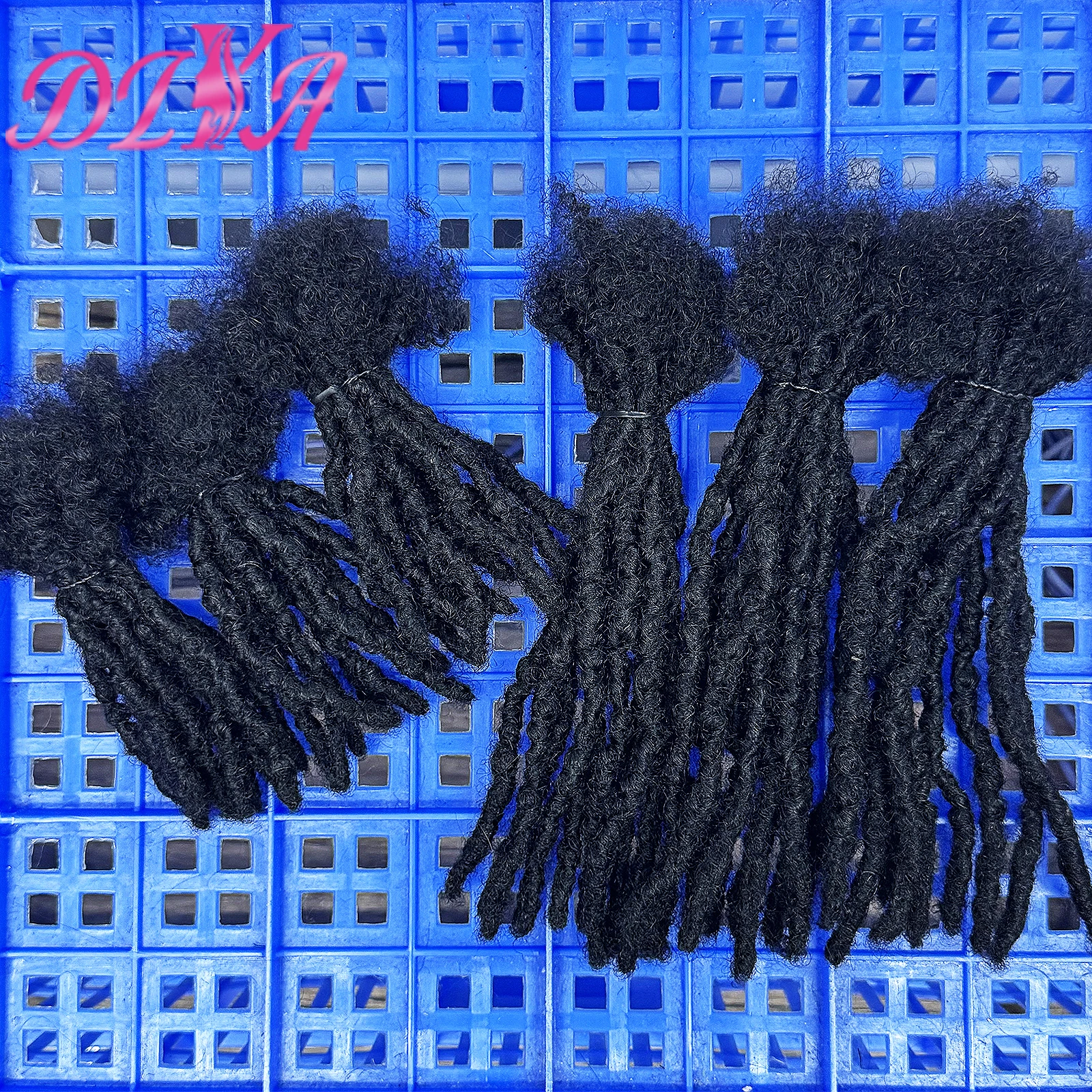 Natural Black 100% Human Hair Inter Loc Extensions 0.6cm Width 4-8 Inch Full Handmade Dreadlock Extensions for Men Women Kids