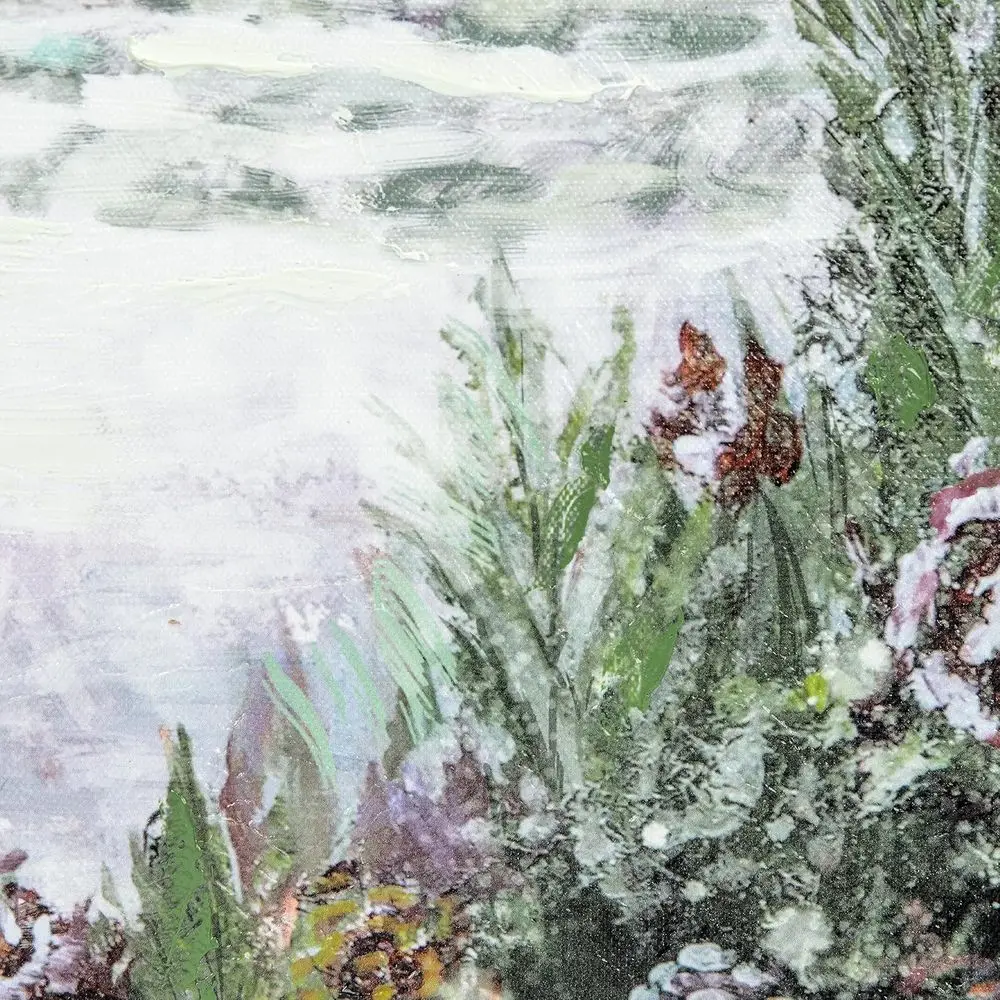 24x24 Inch Traditional Christmas Canvas Art - Snowy Winter Snowman Scene for Home Decor