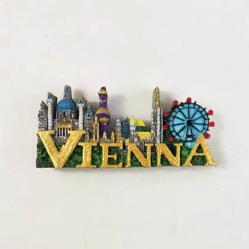 Creative Design Austria Vienna Tourism Scenery Refrigerator Magnet 3D Fridge Magnet Sticker Travel Souvenir Kitchen Decoration