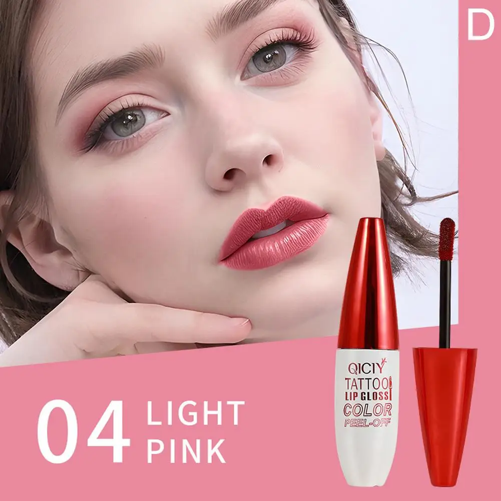 10g 4 farbe Flüssigkeit Peel-off Lip Gloss Wasserdicht langlebig Tasse Lip Feuchtigkeitsspendende Lippenstift Make-Up Matte Pigment nicht-stick T U4b1