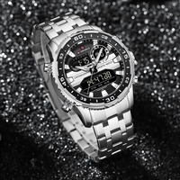 NAVIFORCE Men's Watches Man Clock 30m Waterproof Luminous Original Trend Brand LCD Display Analog Digital Quartz Male Wristwatch