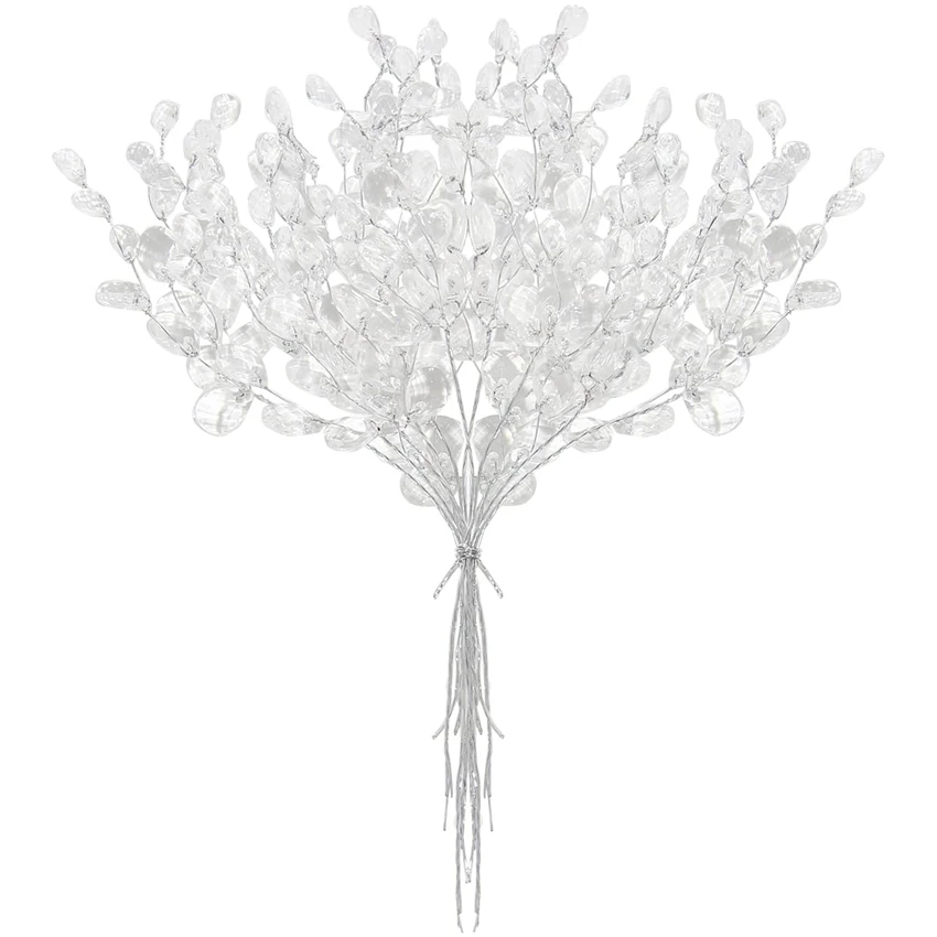 Artificial white crystal acrylic water droplet Hot sale christmas wedding bridal bouquet wreath hairpin DIY gift decor accessory