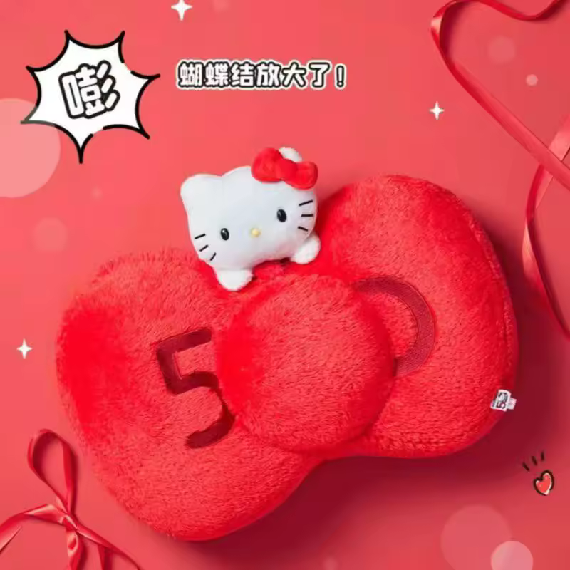 Kawaii Sanrio Hello Kitty stuff Kt Bow Peluches Pillow Cute Pillow Red Friend Gift Home Bedroom Decoration Toys For Kids Girls