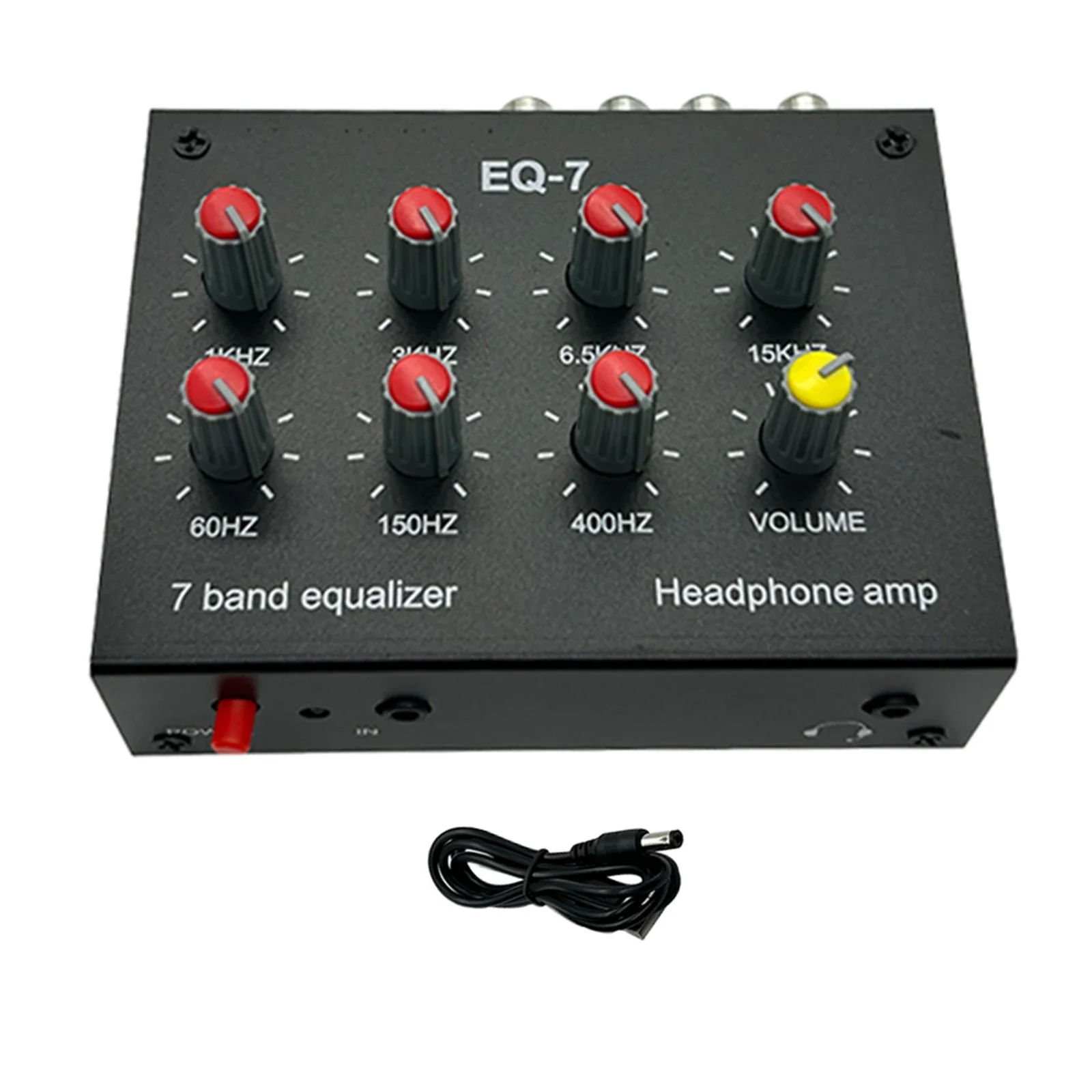 1pc 7 Wave Segment Sound Equalizer Output Input 12dB High Bass Adjustment Two Channel Headphone Compatible