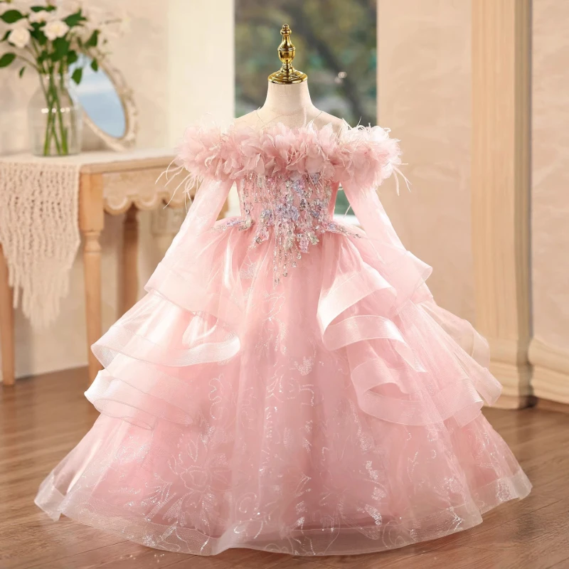 

Платье для девочек 2026: Нарядное платье принцессы для дня рождения, торжественных мероприятий, выступлений и конкурсов красоты. Элегантный наряд для девочек-цветочниц.