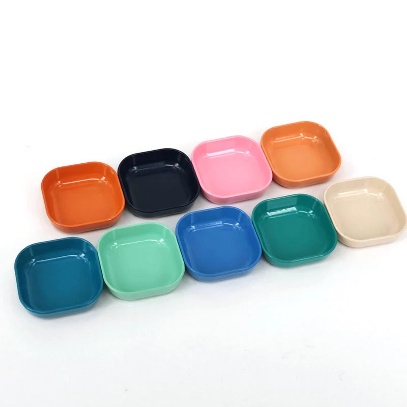 1/12 Dollhouse Miniature Colorful Dinner Plates Food Dishes Mini Kitchen Tableware Model Decor Pretend Play Toys Accessories