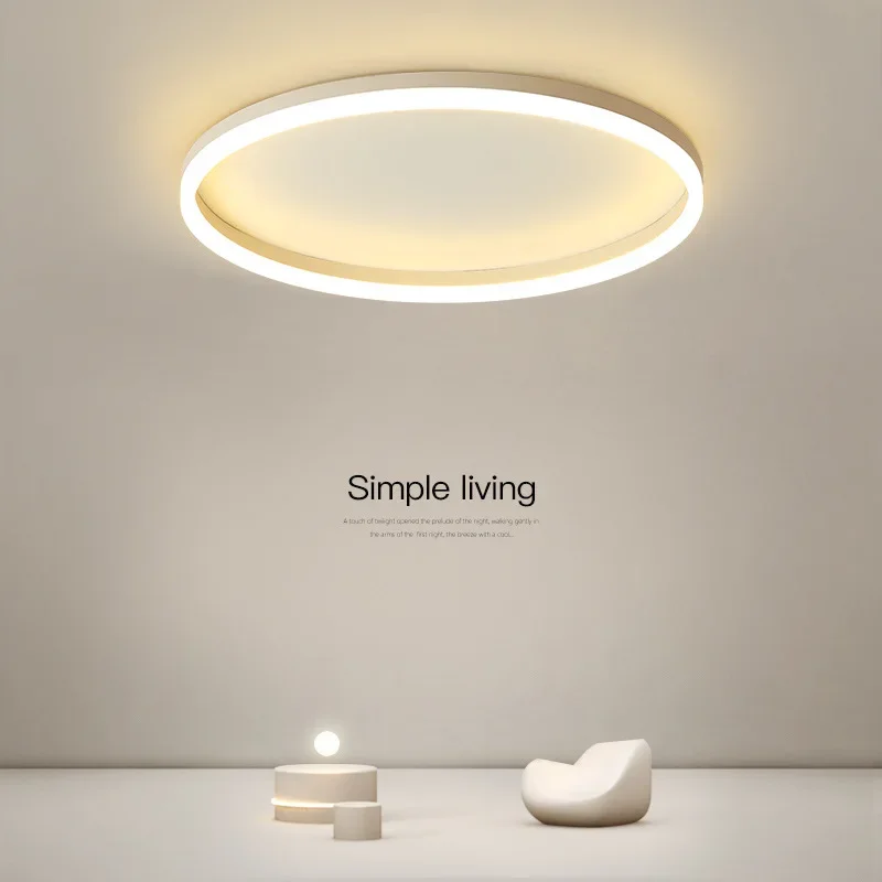 

LED Ceiling Light Modern Nordic Simple Double Circle White Black Ceiling Lamp for Restaurant Bedroom Kitchen Home Lighting