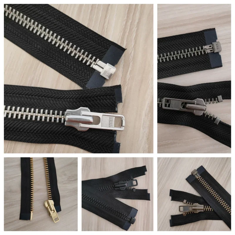 8# 50cm To 70cm Vintage Metal YKK Zipper Black Gold Silver Bronze Single Open End Leather Jacket Coat Tailor Sewing Accessory