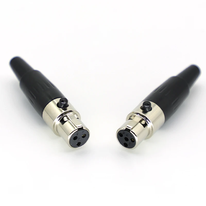 2 uds Mini XLR 3/4/5/6/7 pines enchufe hembra pequeño XLR conector de micrófono de Audio micrófono para soldadura de Cable recto