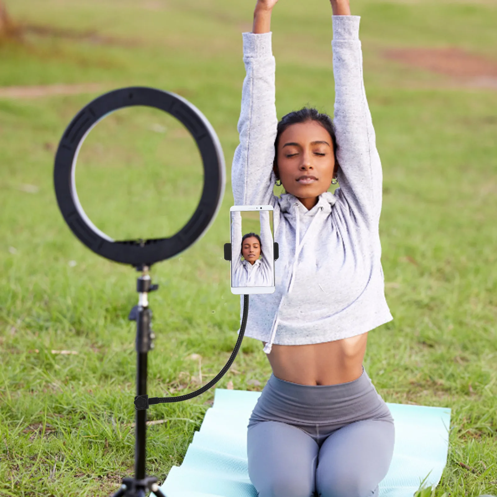 

Holder For Mic Stand Adjustable Angle Clip Mount Compatible With Microphone Stands Bike Handlebars Hose Clamp Phone Mount Mic