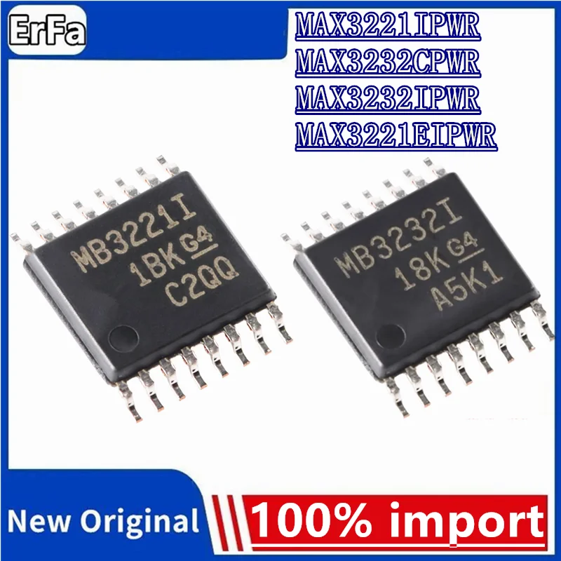 

10pcs 100% New MAX3221IPWR MB3221I MAX3232CPWR MA3232C MAX3232IPWR MAX3221EIPWR TSSOP-16