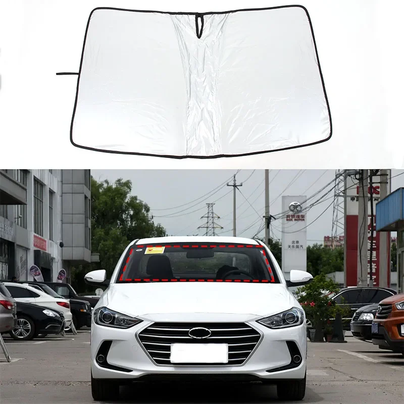 

For Hyundai ELANTRA 2016 Car Styling Car Front Glass Sunshade Silver Tape Interior Accessories 1 Pcs