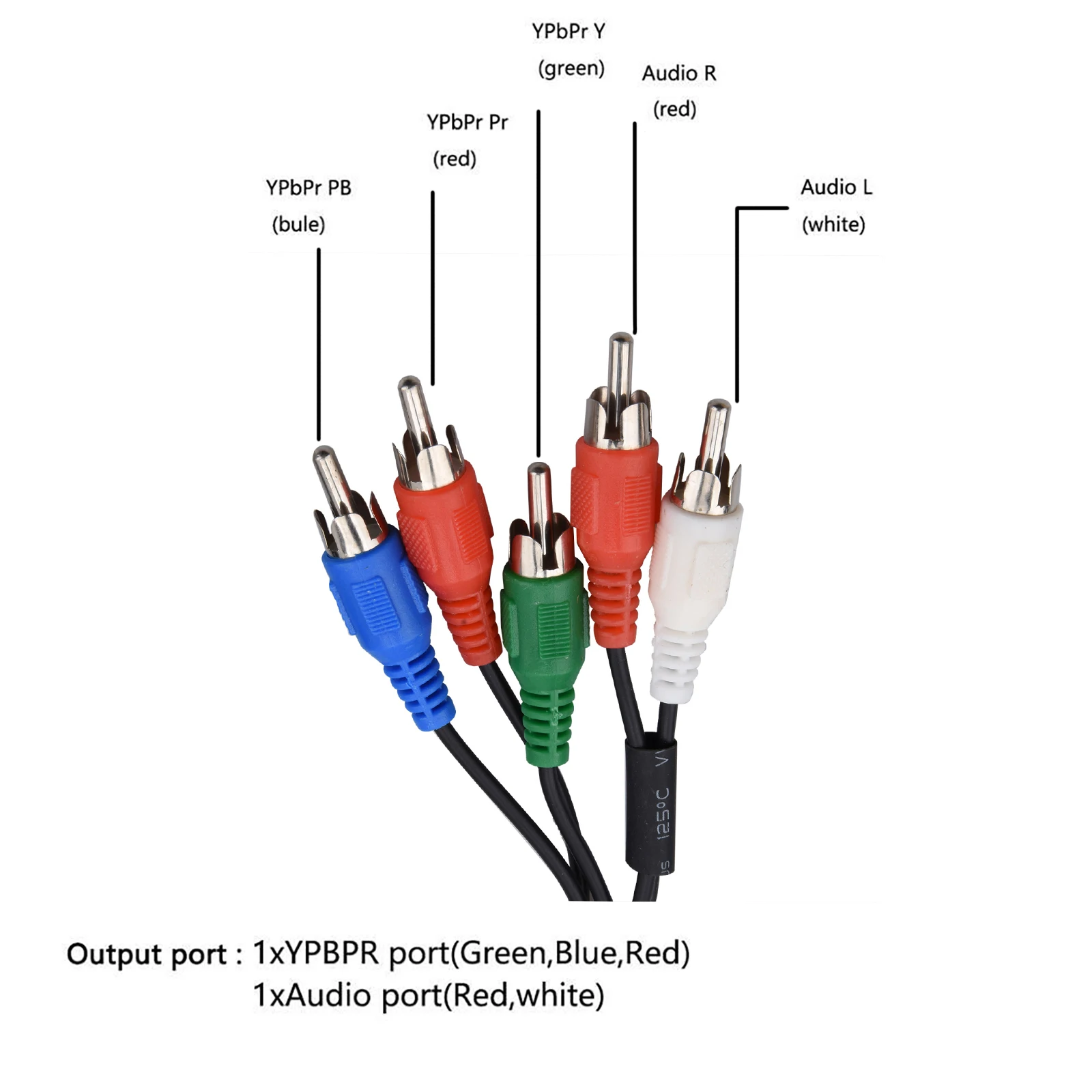 1Pc HDMI-compatible to YPBPR Male Converter Adapter HDMI-compatible to 5RCA RGB YPbPr With Component Video Cable Support 1080P view 3