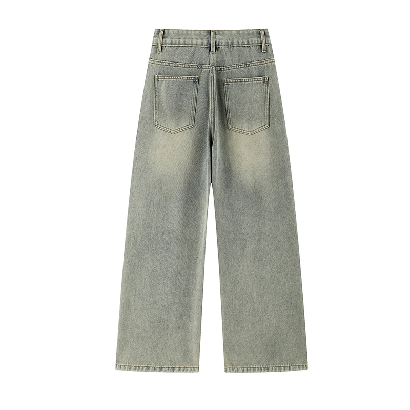 Jeans men 2025 New Style Mens Baggy Jeans Distressed Washed Denim Trousers Creative Pockets Design Hip Hop Casual Wear