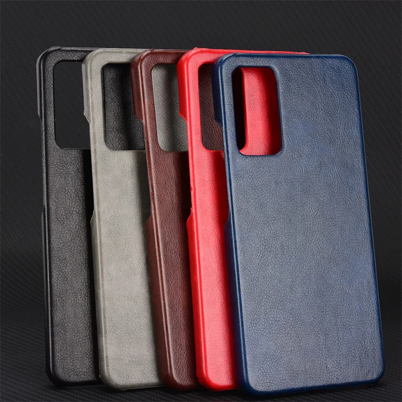 Lichi Leather Covered Hard Case for Xiaomi Redmi Note 11 Pro 4G K40S K50 Gaming K40 Pro POCO F3 Back PU Leather