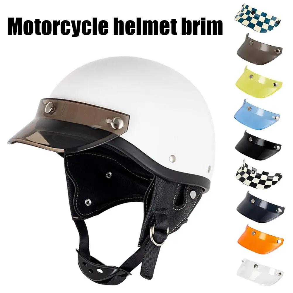 ヘルメットバイザー ユニバーサル防風フリップ風オートバイアクセサリーオープンフェイスバイクヘルメット用抗紫外線 D9S2