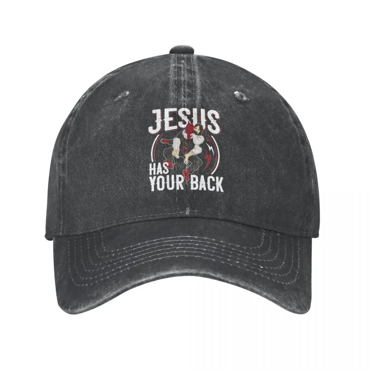 

Jiu Jitsu Jesus Has Your Back Baseball Caps Classic Funny Snapback Cap Male Hip Hop Snapback Hats Original Hat for Men Women