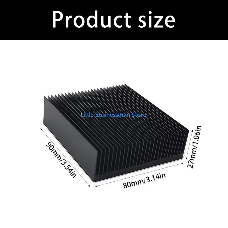 Platinenkühlung, Aluminium-Kühlkörper, 90 x 80 x 27 mm, passiver AL6063-Block für elektronische Reparatur und Geräteservice M76A – Detail 6