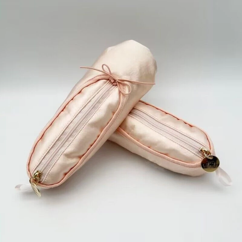 Pink Ballet Shoe Satins Student Pencil Bag Multifunctional Cosmetic Drop shipping