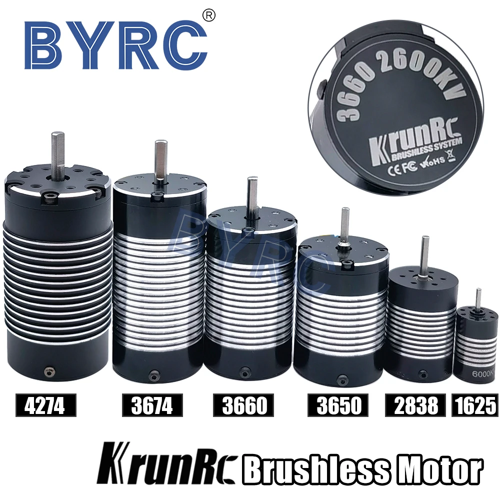 KrunRC Brushless Motor 1625 2838 3650 3660 3674 4274 for 1/28 1/14 1/10 1/8 RC Car Truggy Trial On-road Buggy Drift RC Boats