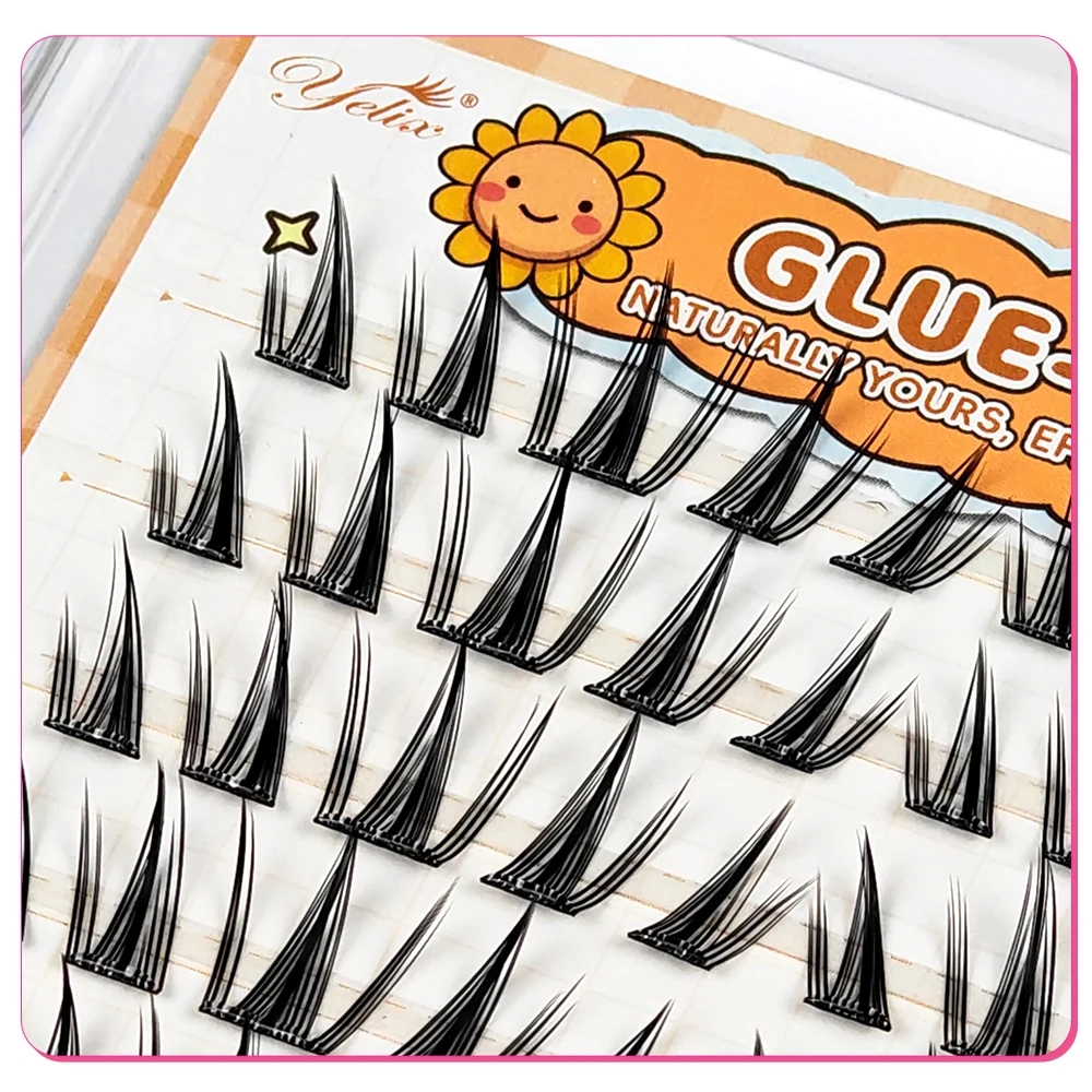 10 rijen Fox-stijl Vliegende Clusters Valse Wimper Natuurlijke Zachte Anime DIY Cluster Wimpers Individuele Wimpers Groothandel Make-up