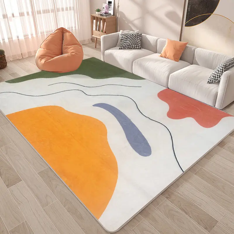 Soft Fluffy Imitation Cashmere Carpets Modern Living Room Sofas Coffee Tables Rug Large Area Bedroom Carpet Room Decoration Rugs