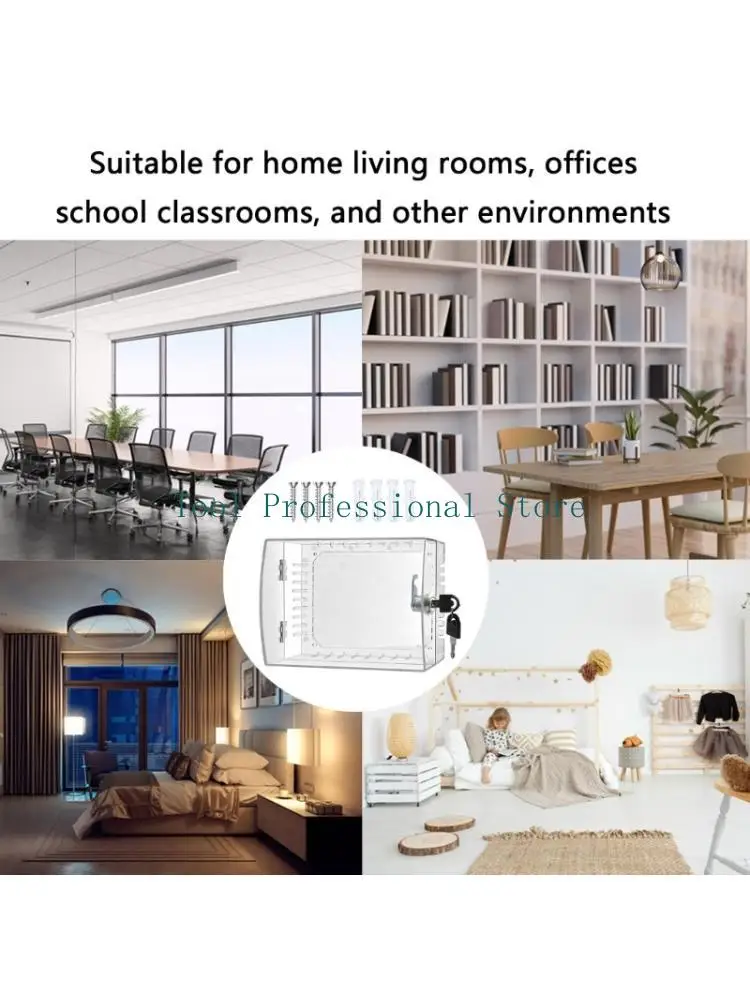 صندوق قفل ترموستات شفاف 57QF مع مفاتيح، صندوق غطاء حامي ترموستات كبير، سهل الاستخدام