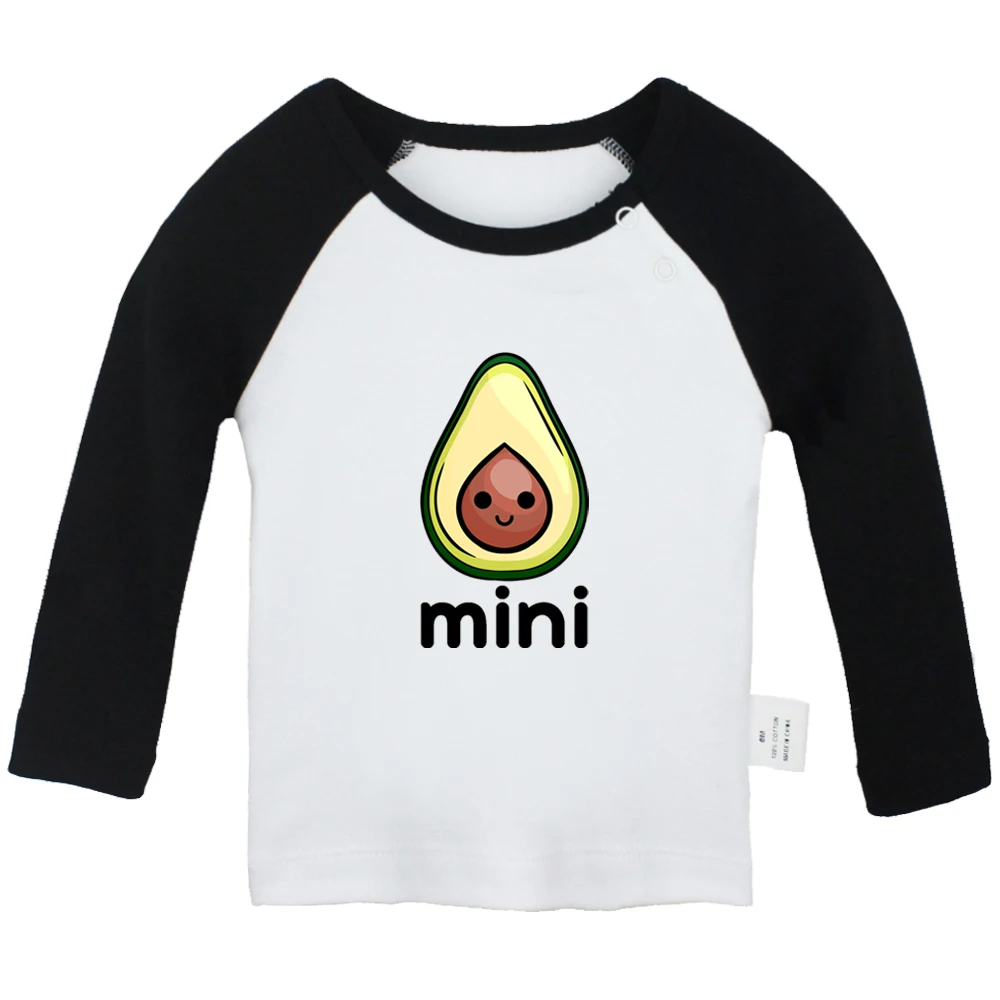 

iDzn New Mini Avocado Printed Graphic Cute Baby T-shirts Kids Long Sleeves Tees 0-24M Infant T shirt Boys Girls Tops Clothes