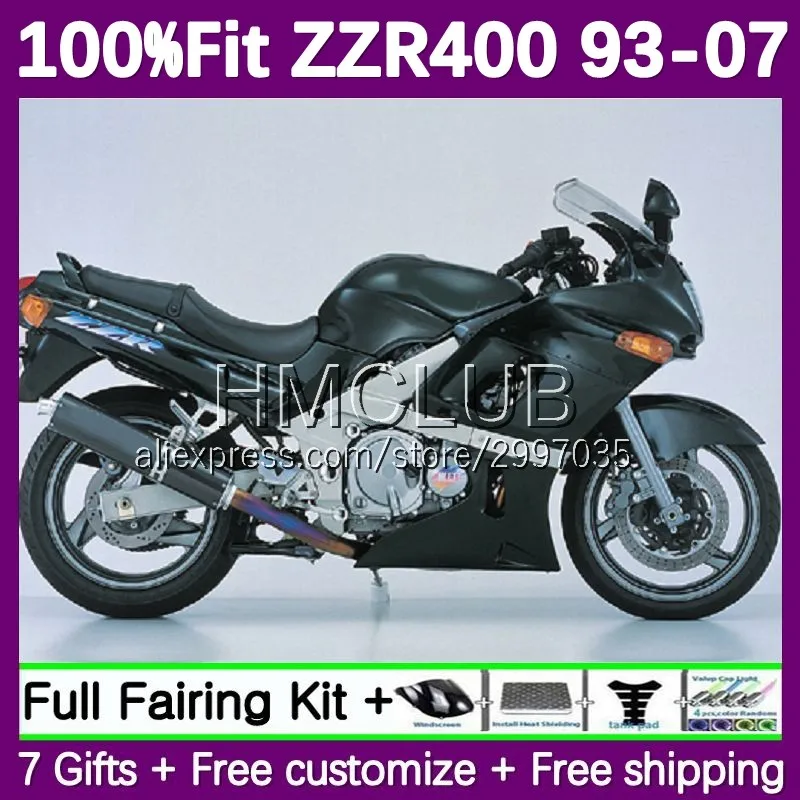 Fairing For KAWASAKI NINJA ZZR400 ZZR 400 122No.29 matte black ZZR-400 93 94 95 96 97 98 99 00 01 02 03 04 05 06 07 Injection