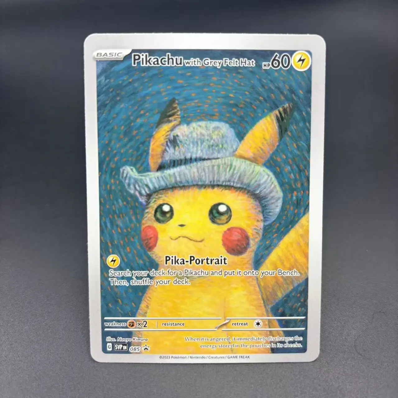 لتقوم بها بنفسك PTCG جمع بطاقات 2023 SVP EN VAN GOGH PIKACHU/رمادي قبعة لباد ذاتية الصنع بطاقة واحدة لعبة كلاسيكية أنيمي بطاقات هدية لعبة #1
