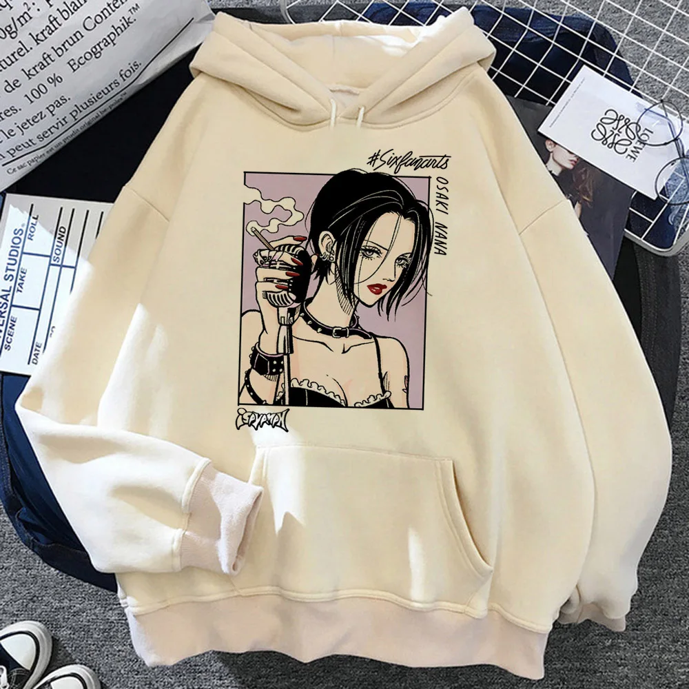 

Nana hoodie funny anime manga printed design Japanese soft fabric women pullover Y2K graphic modern style harajuku