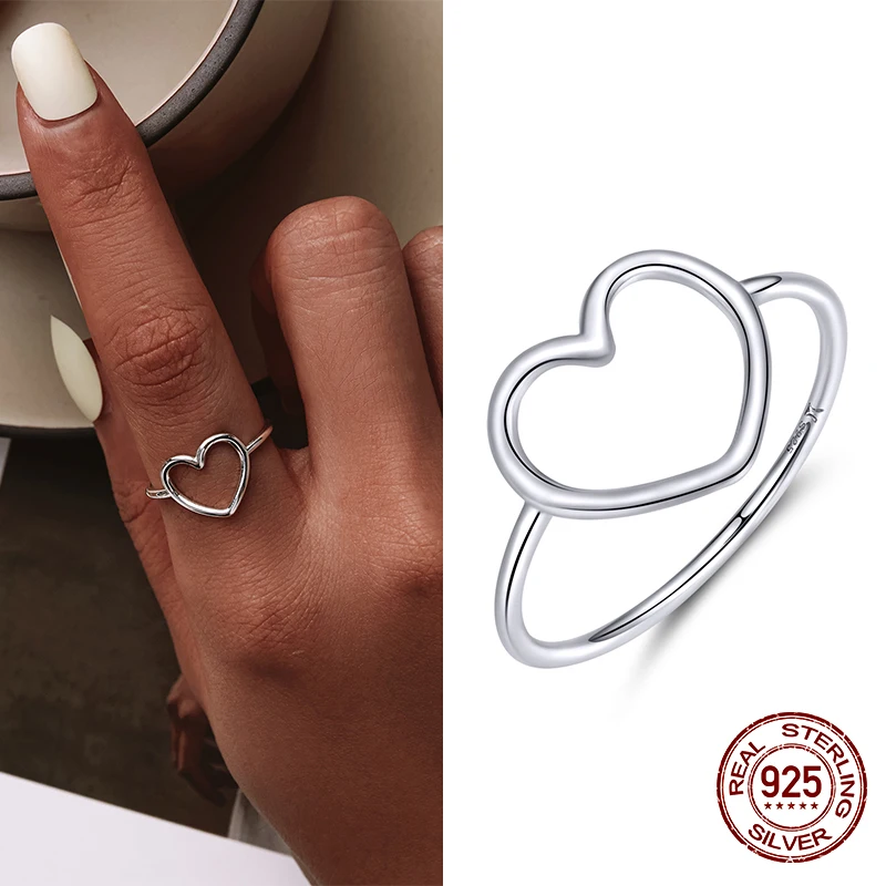 Women's 925 Sterling Silver Heart Ring