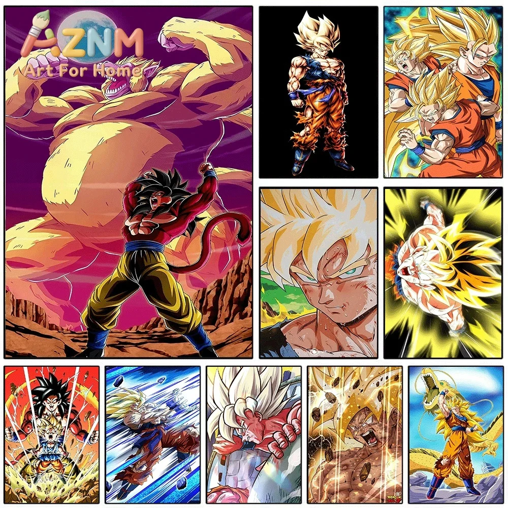 Dragon Ball Anime Canvas Wall Art No Frame Goku Super Saiyan 4 Oozaru Manga Print Painting Home Living Room Bedroom Decor Post