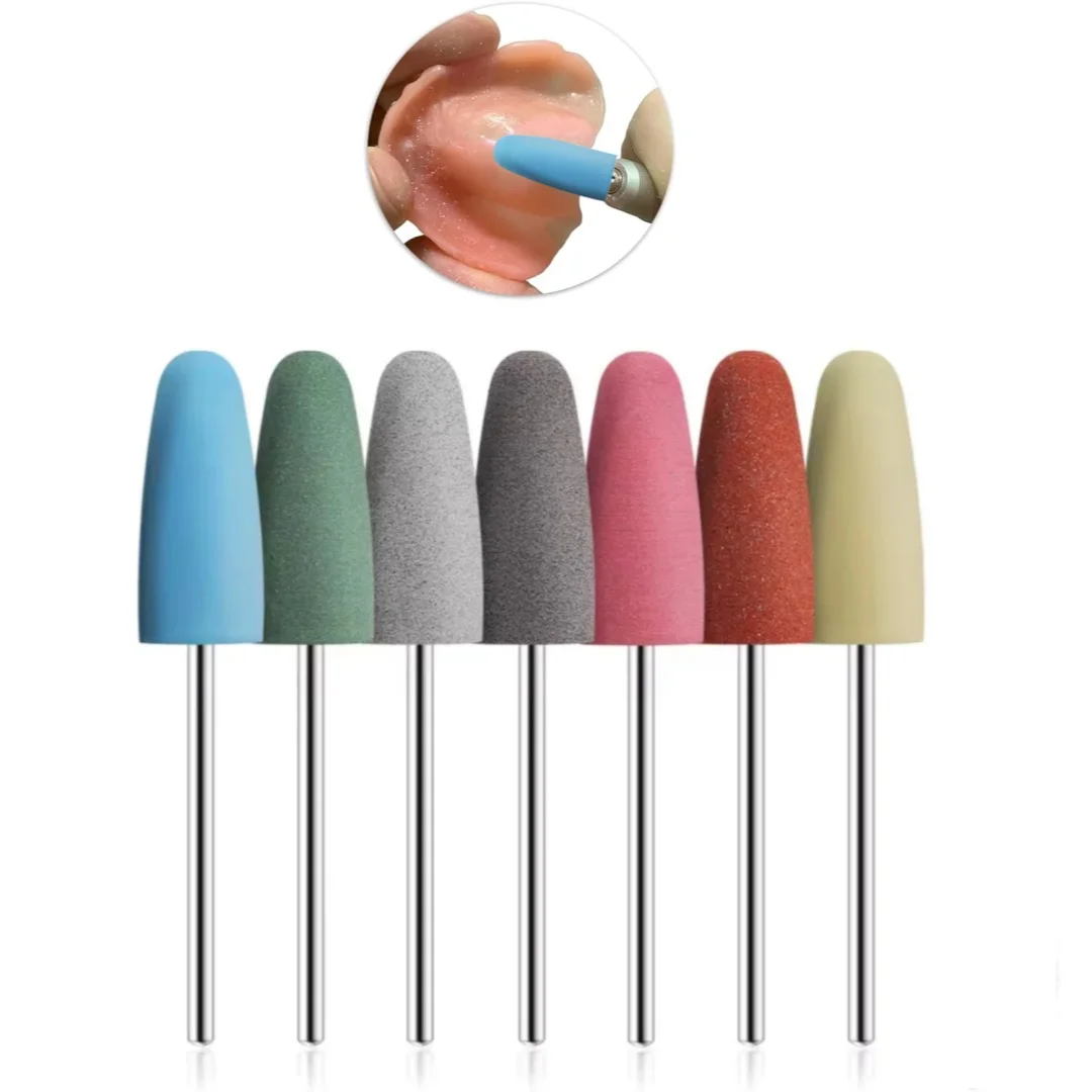 

10pcs Silicone Rubber Polishing Heads Kit Polishing Burs for Dental Crown Bridge Compatible with Handpiece Denture Lab Tools
