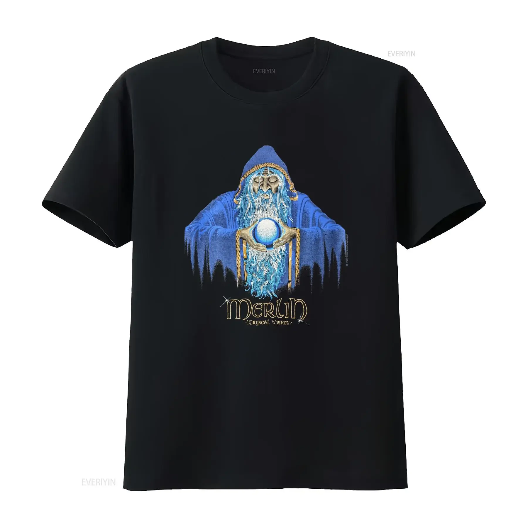 Vintage 90s Merlin The Magician T Shirt Wizard Sorcerer Fantasy Character Print Size L vintage Washed homme Slightly