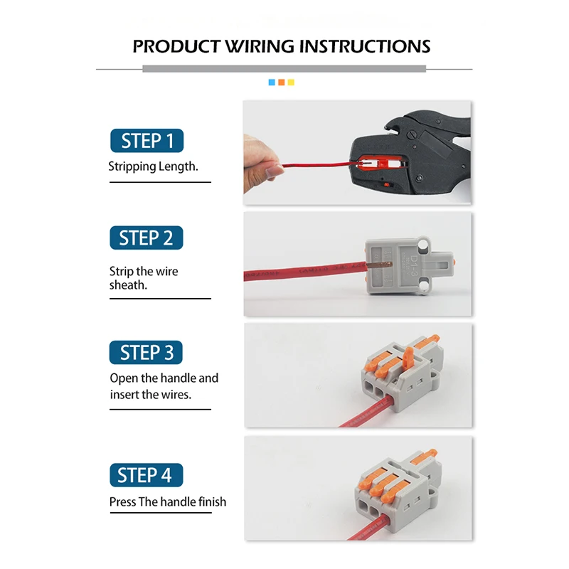 5/10PCS Mini Quick Compact Wire Connector 2/3 Pin Splicing Push-inTerminal Block 1 In Multiple Out With Fixing Hole 28-12AWG