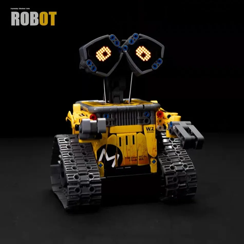 3-in-1 Technischer Wandroboter-Bausatz Gelber Programmierbarer RC-Roboter-Modellbausatz mit Beweglichen Armen & Augen Interaktives Mechanisches Design Sammlerstück für Erwachsene Lehrreiches Spielzeug