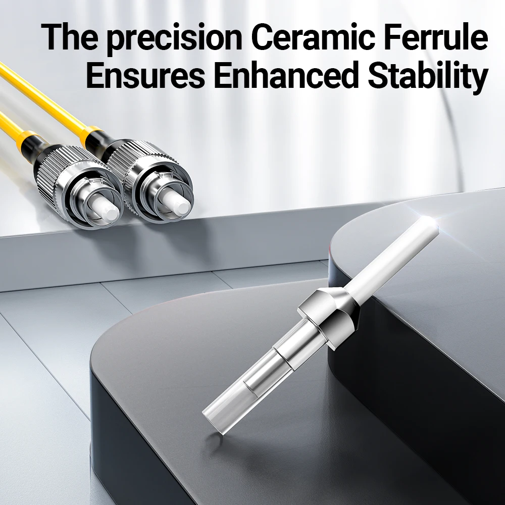 AMPCOM LC to FC UPC Fiber Optical Patch Cable Singlemode Simplex SMF 9/125μm Single Mode Bend Insensitive 2.0mm Fiber Optic Cord